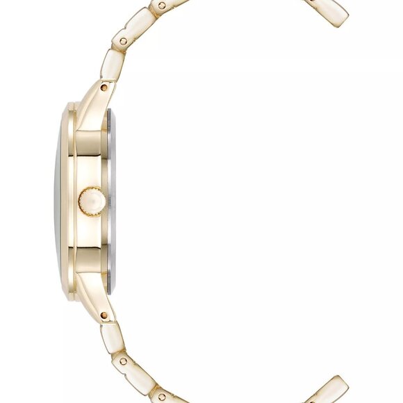 Anne Klein Women's Quartz Signature Round Roman Gold-Tone Alloy Metal Watch - Picture 3 of 3